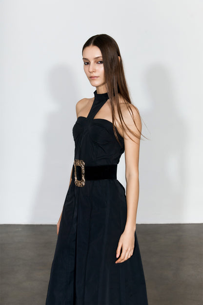 Nylon Halter Midi Dress - YJ1NGZYZJ? Official
