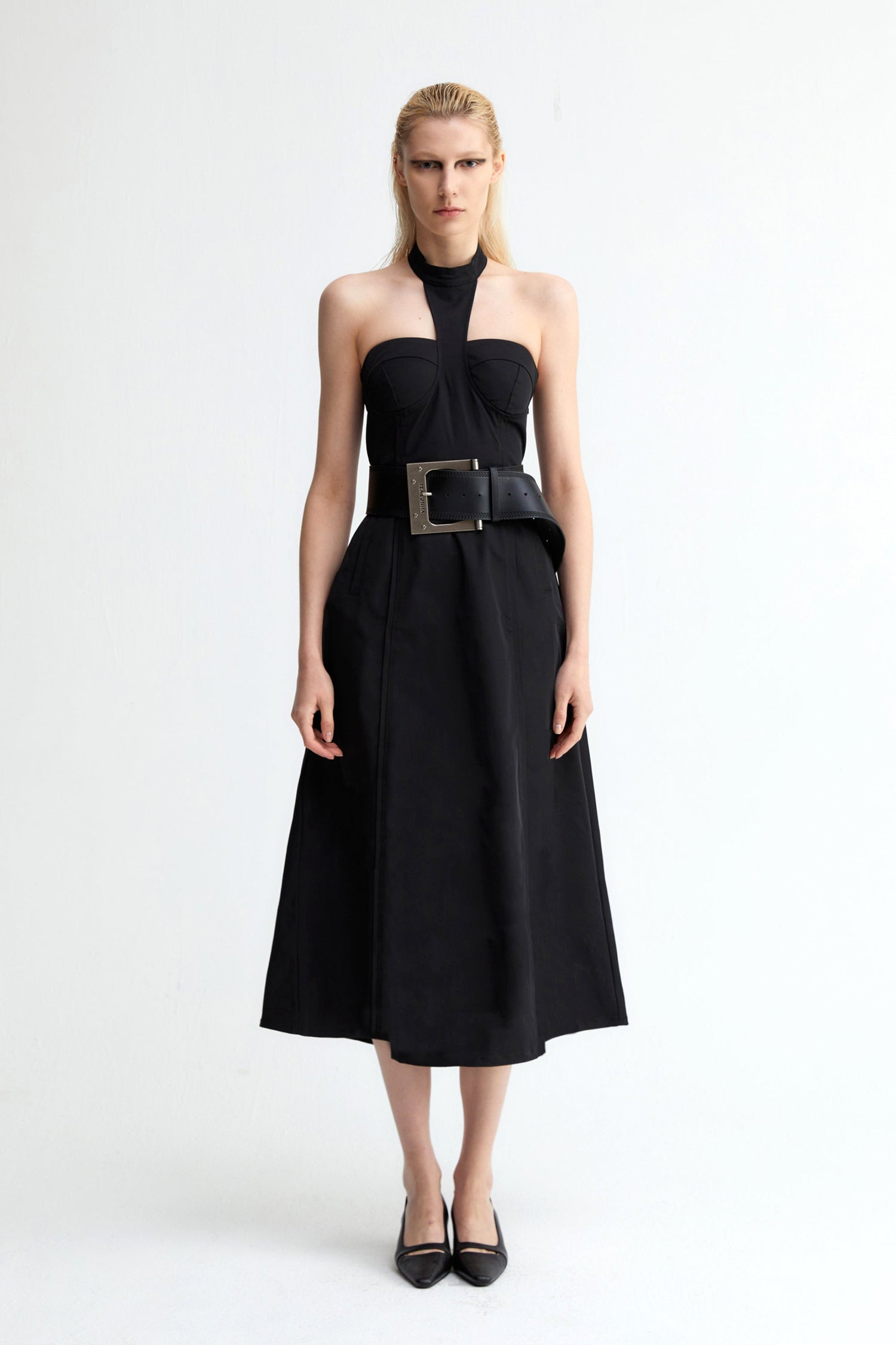 Nylon Halter Midi Dress - YJ1NGZYZJ? Official