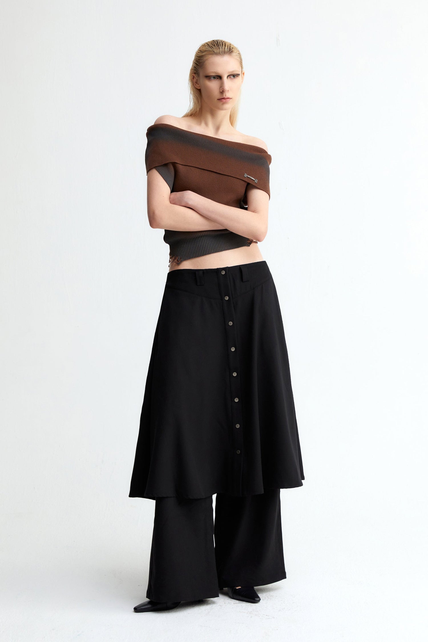 One Shoulder Knit Top In Brown - YJ1NGZYZJ? Official