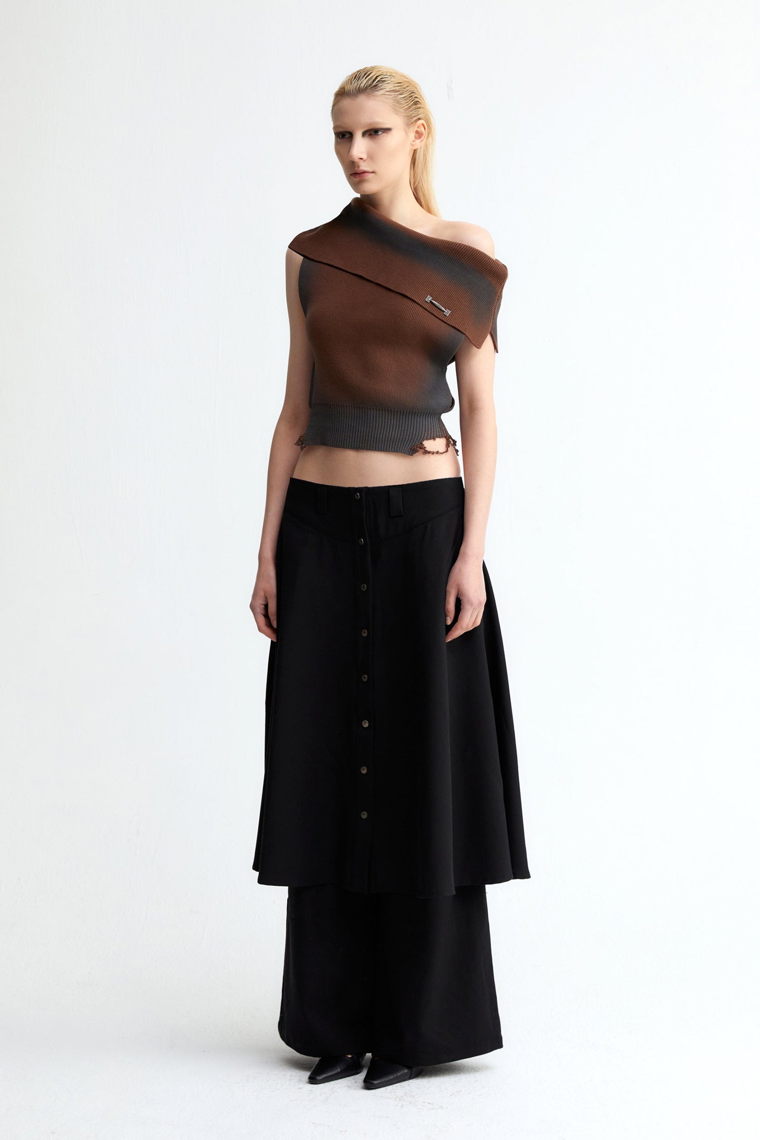 One Shoulder Knit Top In Brown - YJ1NGZYZJ? Official