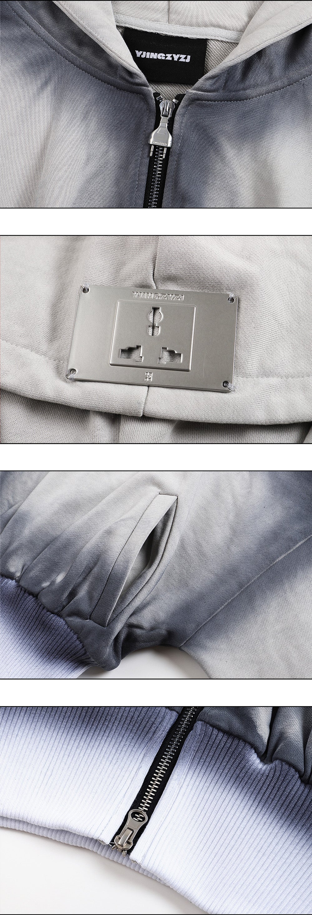 Blue Overdyed Hoodie With Socket Logo