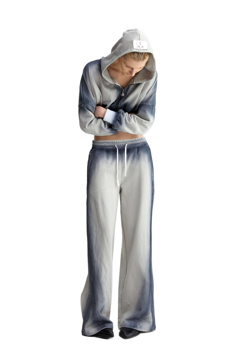 Blue Overdyed Hoodie With Socket Logo