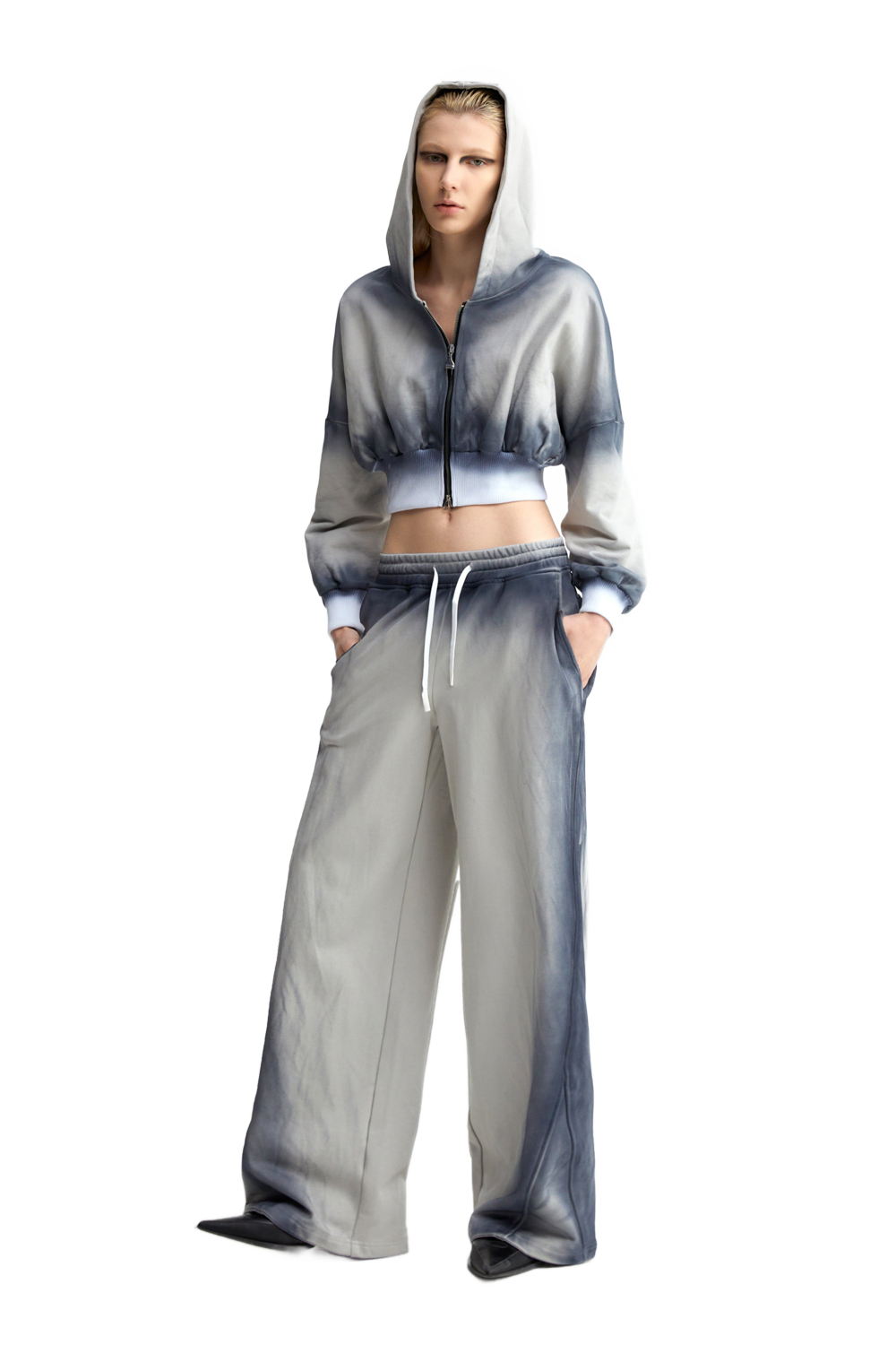 Blue Overdyed Hoodie With Socket Logo