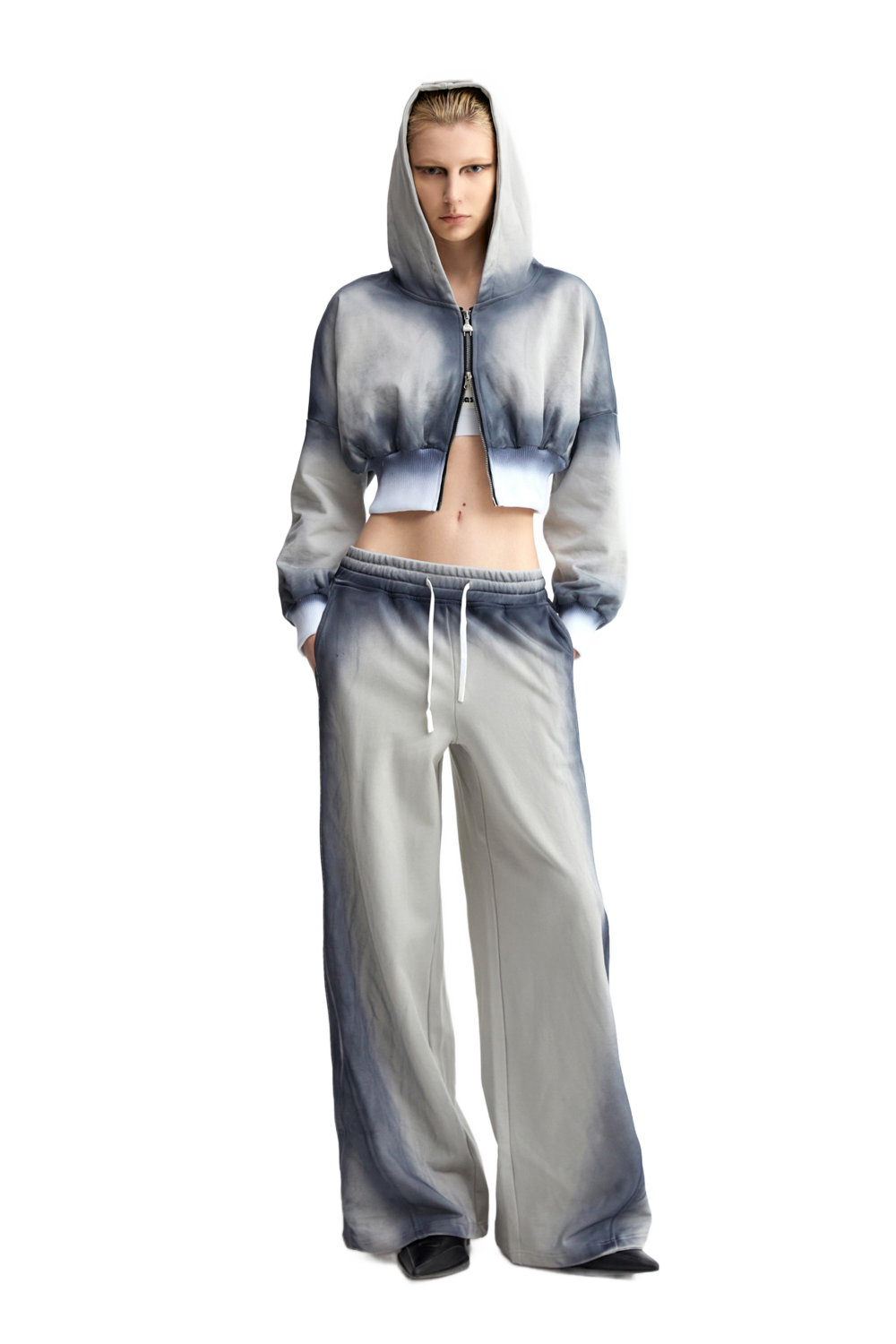 Blue Overdyed Hoodie With Socket Logo