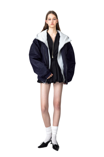 Oversized Bomber Jacket In Blue