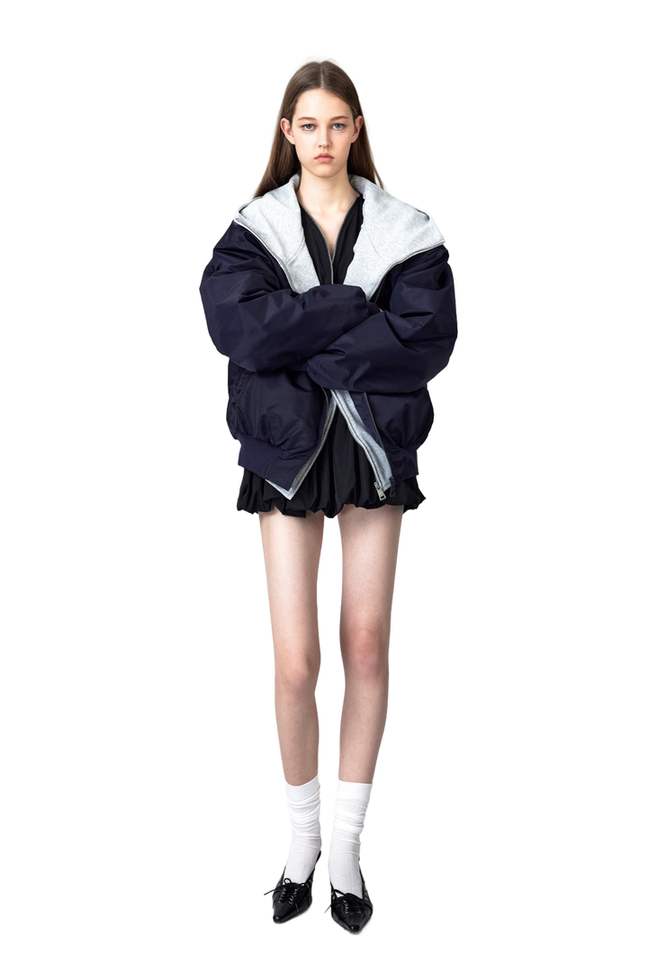 Oversized Bomber Jacket In Blue