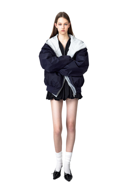 Oversized Bomber Jacket In Blue