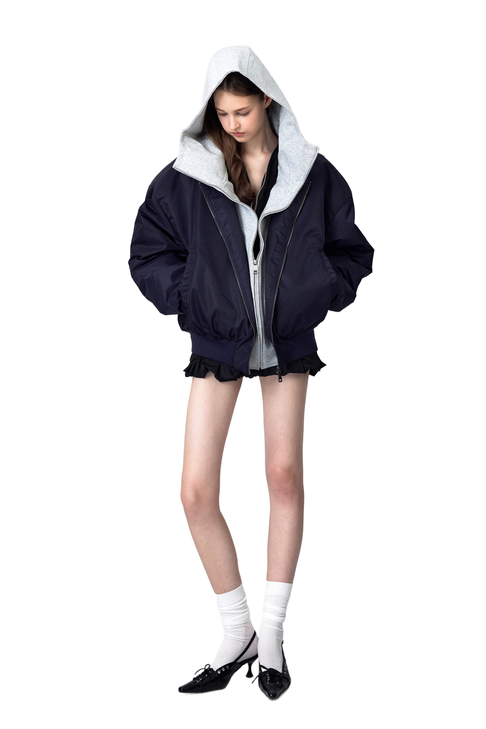 Oversized Bomber Jacket In Blue