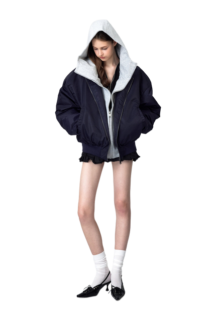 Oversized Bomber Jacket In Blue