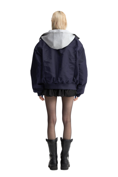 Oversized Bomber Jacket In Blue