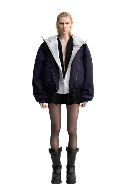 Oversized Bomber Jacket In Blue