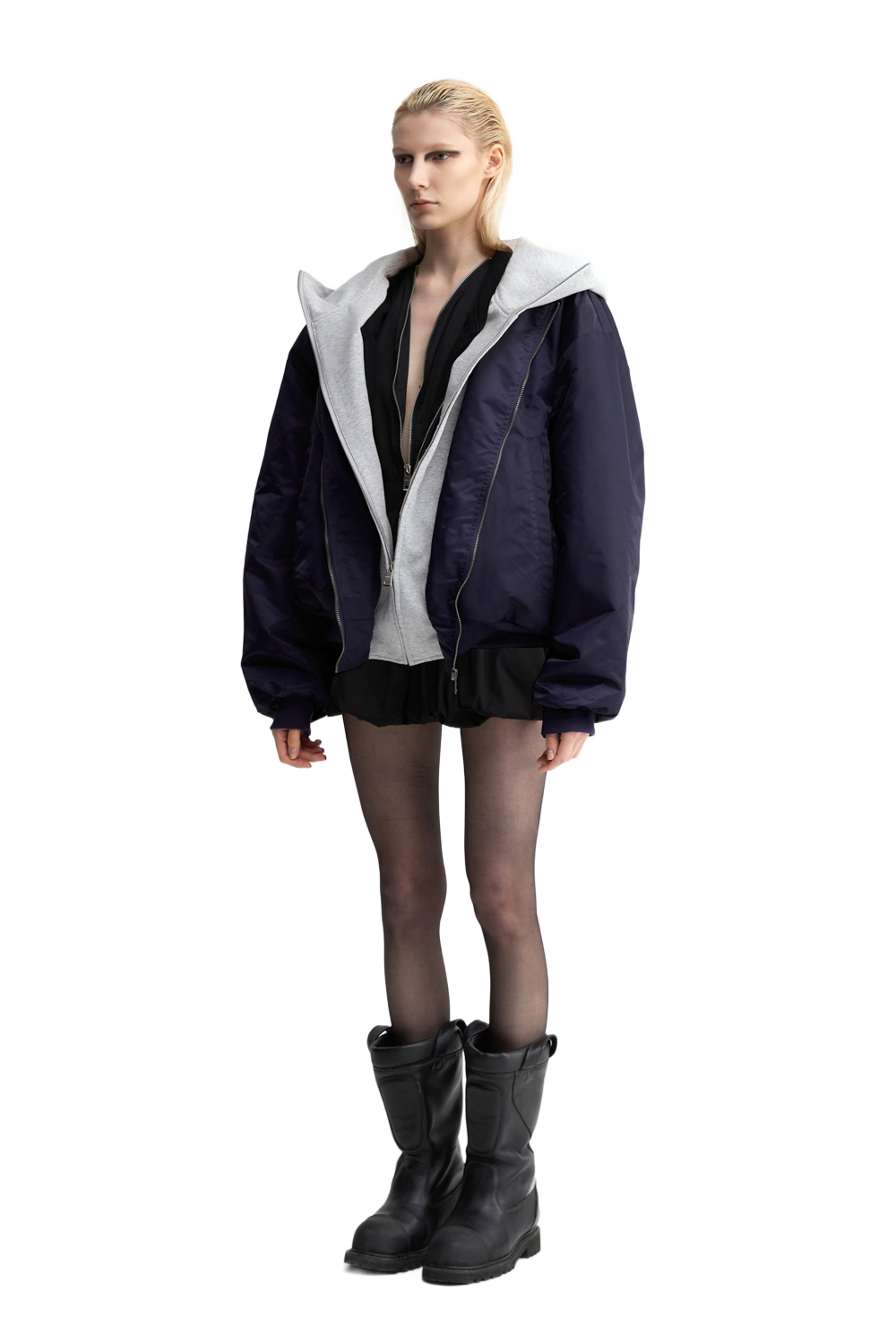 Oversized Bomber Jacket In Blue