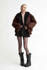 Oversized Bomber Jacket In Brown - YJ1NGZYZJ? Official