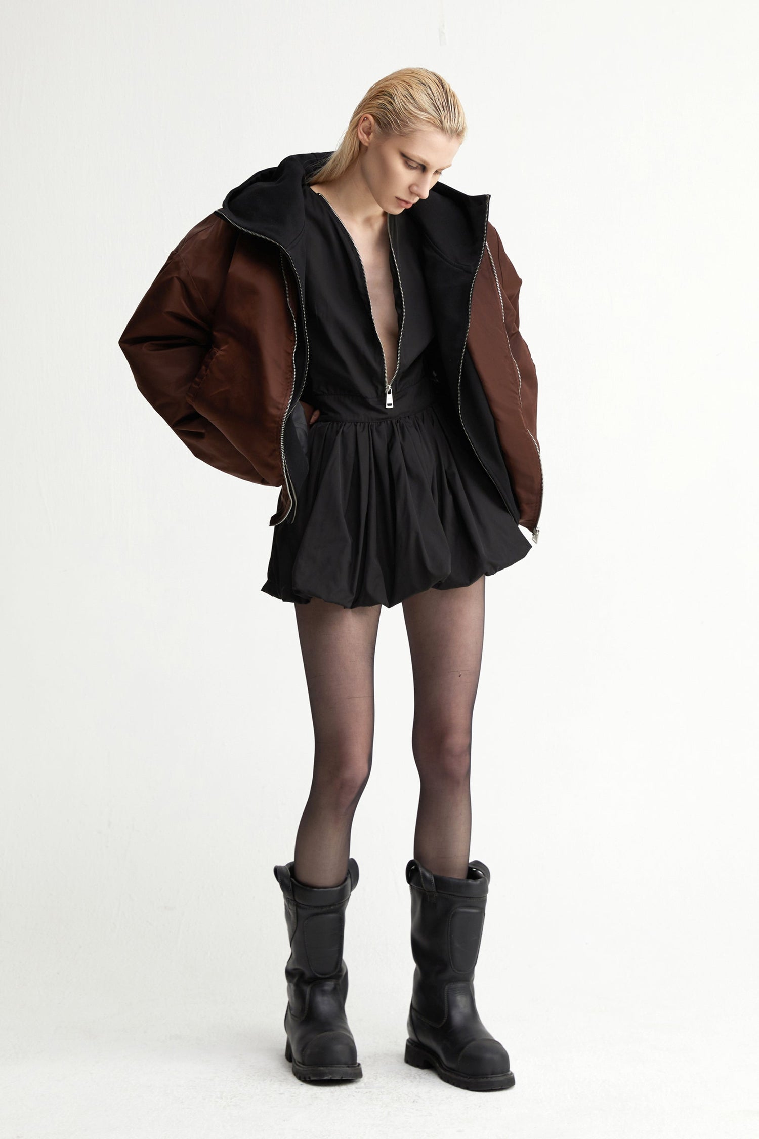 Oversized Bomber Jacket In Brown - YJ1NGZYZJ? Official