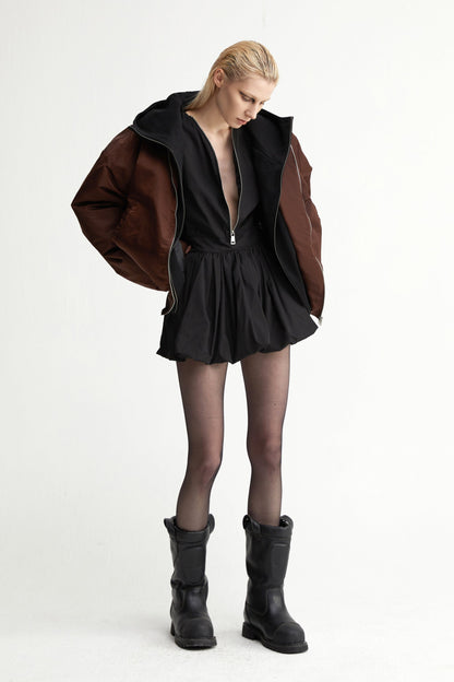 Oversized Bomber Jacket In Brown - YJ1NGZYZJ? Official