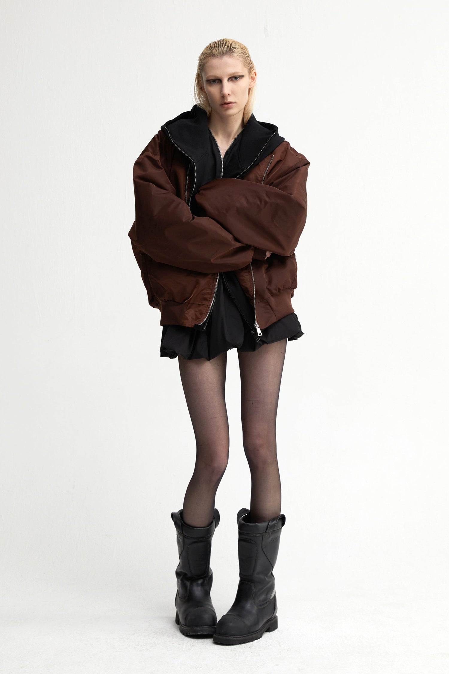 Oversized Bomber Jacket In Brown - YJ1NGZYZJ? Official