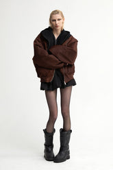 Oversized Bomber Jacket In Brown - YJ1NGZYZJ? Official
