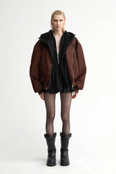 Oversized Bomber Jacket In Brown - YJ1NGZYZJ? Official
