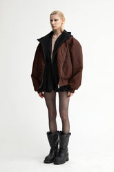 Oversized Bomber Jacket In Brown - YJ1NGZYZJ? Official
