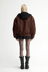Oversized Bomber Jacket In Brown - YJ1NGZYZJ? Official