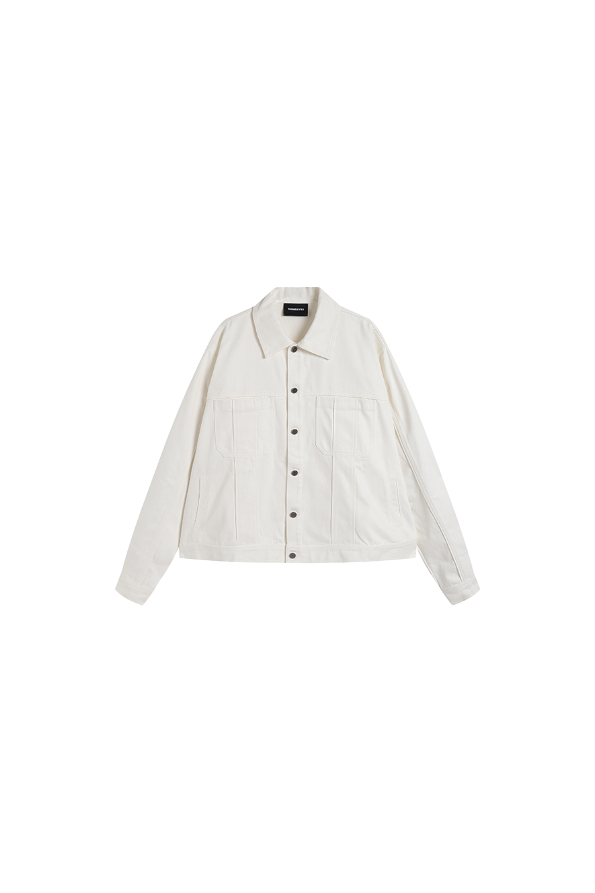 Oversized Denim Jacket In White - YJ1NGZYZJ? Official