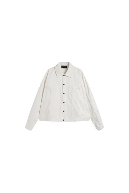 Oversized Denim Jacket In White - YJ1NGZYZJ? Official