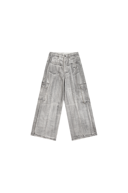 Scrawl Wide-Leg Cargo Jeans - YJ1NGZYZJ? Official