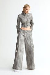 Scrawl Wide-Leg Cargo Jeans - YJ1NGZYZJ? Official