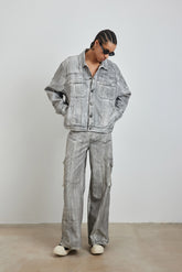 Scrawl Wide-Leg Cargo Jeans - YJ1NGZYZJ? Official