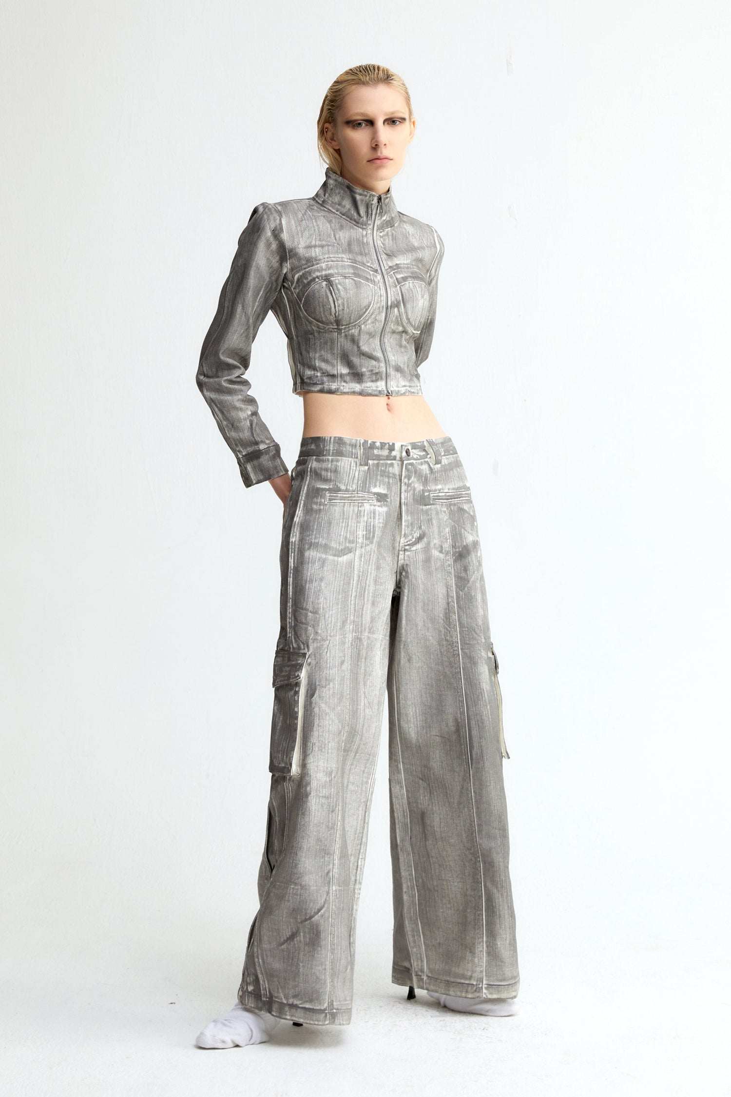 Scrawl Wide-Leg Cargo Jeans - YJ1NGZYZJ? Official