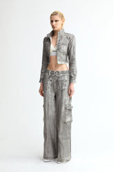 Scrawl Wide-Leg Cargo Jeans - YJ1NGZYZJ? Official