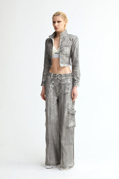 Scrawl Wide-Leg Cargo Jeans - YJ1NGZYZJ? Official