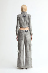 Scrawl Wide-Leg Cargo Jeans - YJ1NGZYZJ? Official