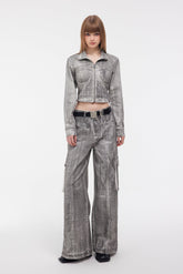 Scrawl Wide-Leg Cargo Jeans - YJ1NGZYZJ? Official
