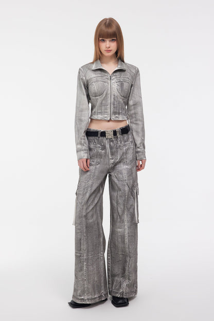 Scrawl Wide-Leg Cargo Jeans - YJ1NGZYZJ? Official