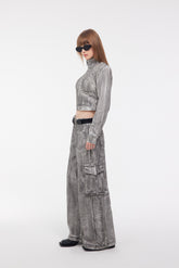 Scrawl Wide-Leg Cargo Jeans - YJ1NGZYZJ? Official