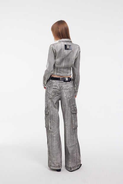 Scrawl Wide-Leg Cargo Jeans - YJ1NGZYZJ? Official