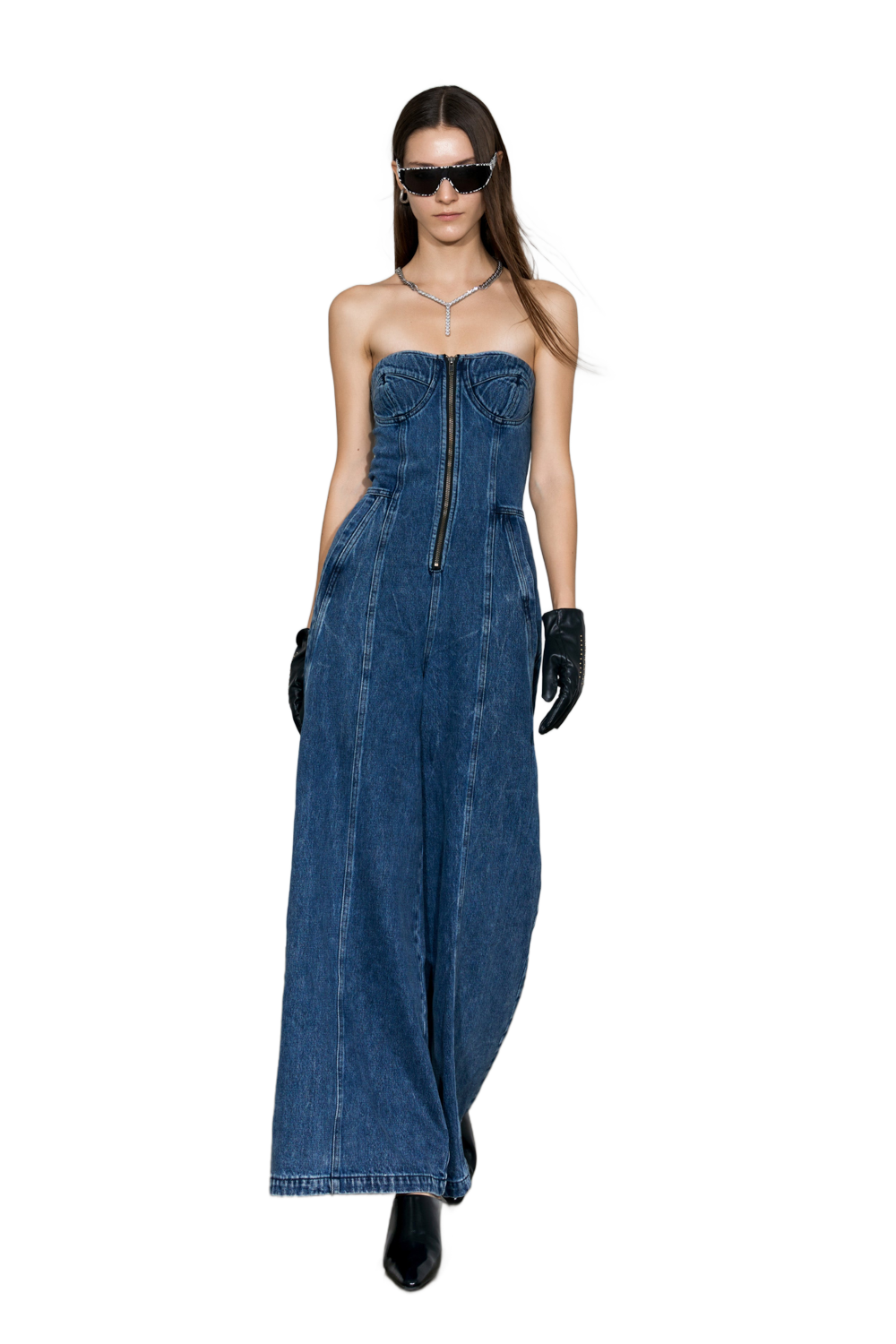 Strapless Denim Jumpsuit