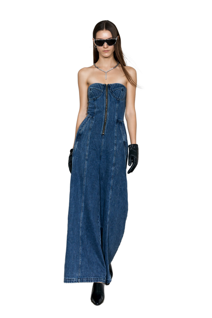 Strapless Denim Jumpsuit