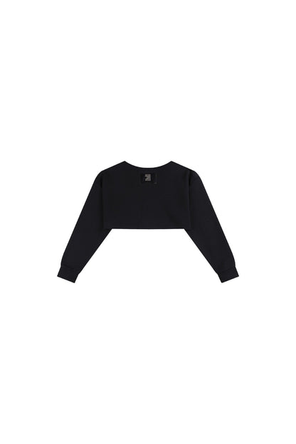 Scoop-Neck Cropped Jacket In Black - YJ1NGZYZJ? Official