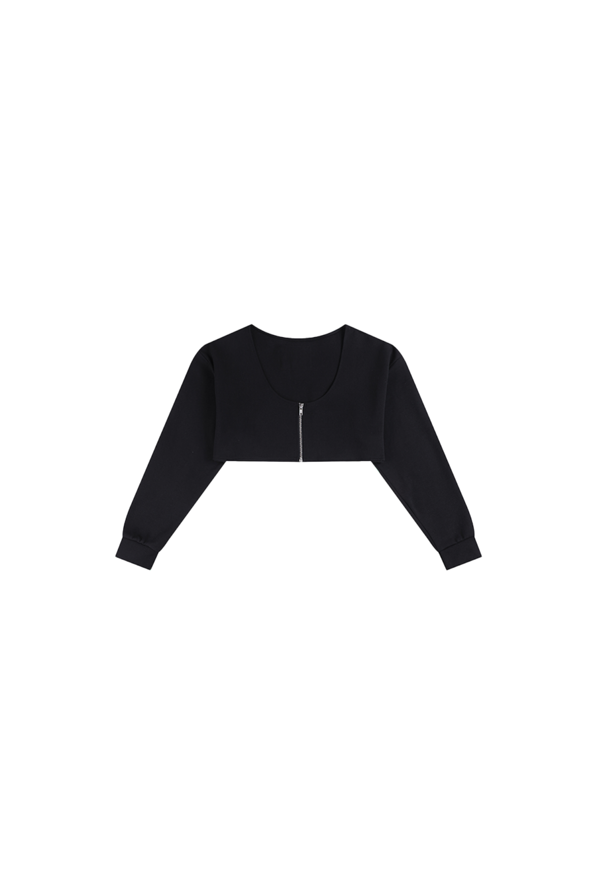 Scoop-Neck Cropped Jacket In Black - YJ1NGZYZJ? Official