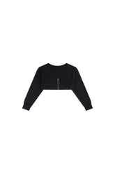 Scoop-Neck Cropped Jacket In Black - YJ1NGZYZJ? Official