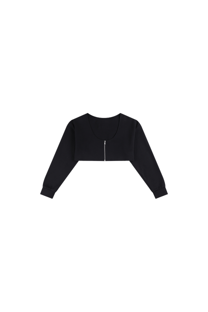 Scoop-Neck Cropped Jacket In Black - YJ1NGZYZJ? Official