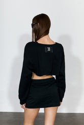 Scoop-Neck Cropped Jacket In Black - YJ1NGZYZJ? Official