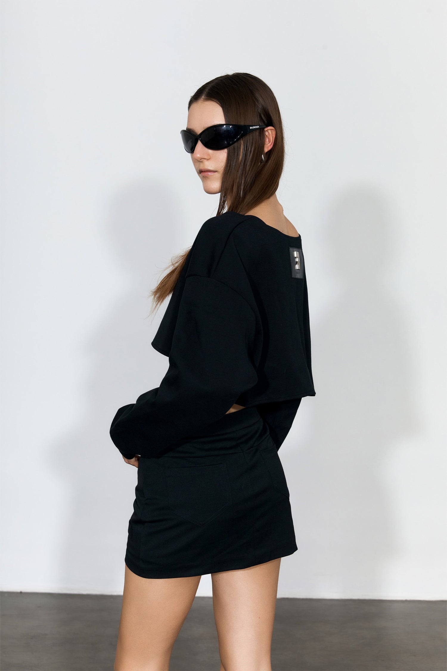 Scoop-Neck Cropped Jacket In Black - YJ1NGZYZJ? Official