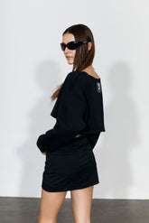 Scoop-Neck Cropped Jacket In Black - YJ1NGZYZJ? Official