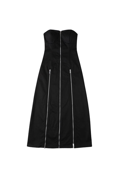 Tube Zipper Dress In Black - YJ1NGZYZJ? Official