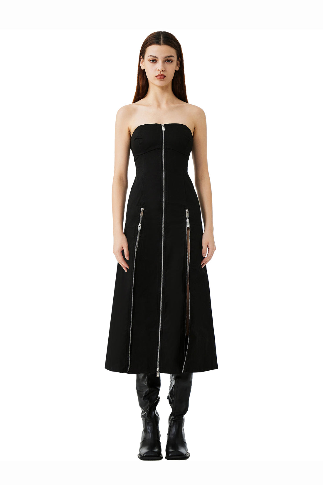 Tube Zipper Dress In Black - YJ1NGZYZJ? Official