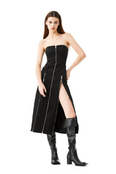 Tube Zipper Dress In Black - YJ1NGZYZJ? Official