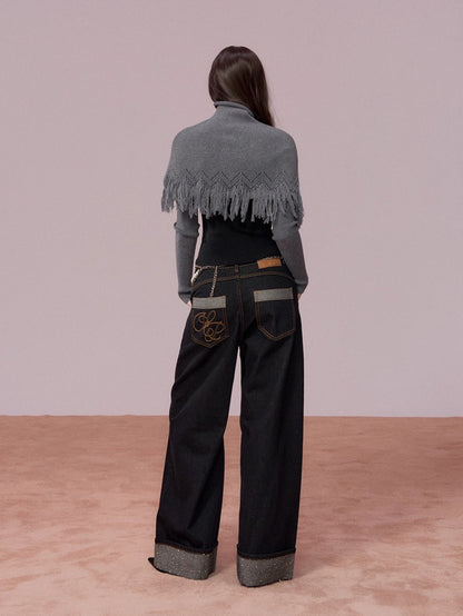 Vintage Straight-Leg Denim Pants